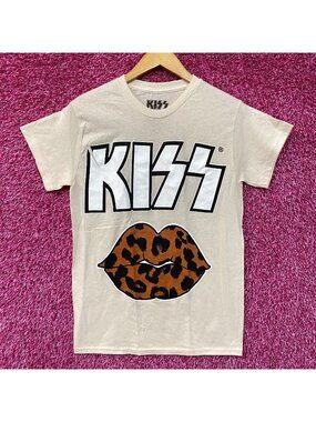 Kiss Cheetah Lips Heavy Metal Band T-Shirt Small
